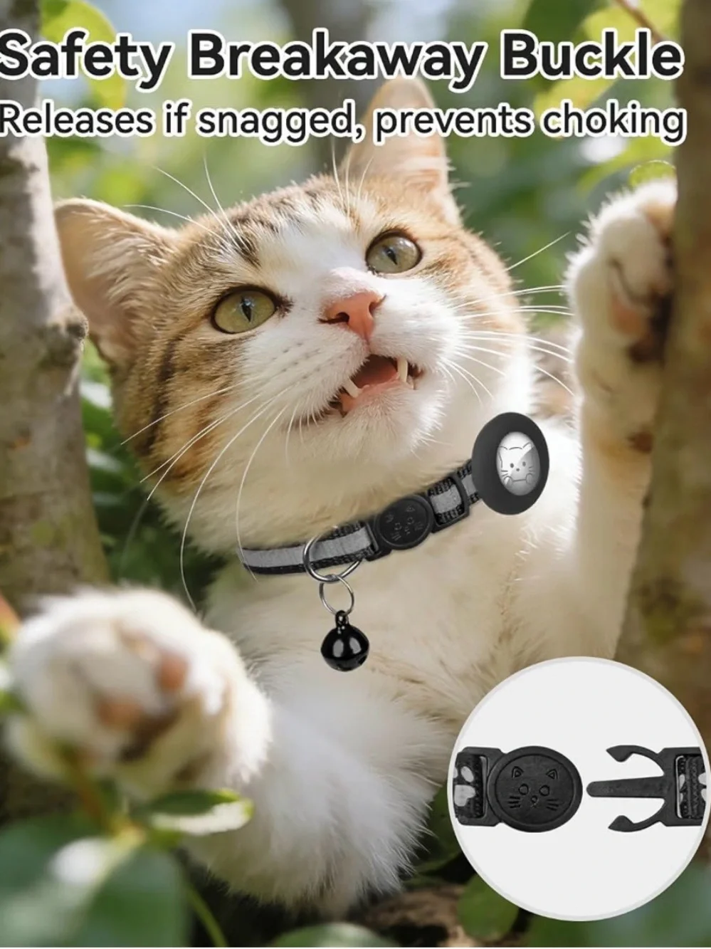 Joytale Reflective AirTag Cat/ Dog Collar (tracker not included) 2 sets